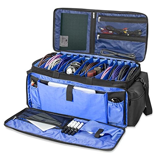 AKOZLIN Kabel-Dokumententasche mit abnehmbaren Trennwänden, DJ-Gigbag, Kabel-Organizer für Laptop, DJ-Ausrüstung, Soundinstrument und Musikausrüstung, Zubehör, 66,4 x 31,8 x 31,8 cm von AKOZLIN