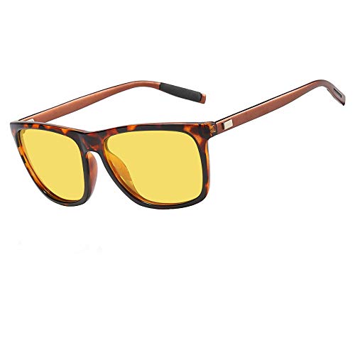 AKRAY Polarisiert Nachtsichtbrille Autofahren Herren Anti Glanz Nachtfahrbrille Auto Fahrbrille A387 (Tortoise) von AKRAY