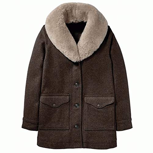 Aksah Fashion S Damen Yellowstone Beth Dutton Kelly Reilly Stylischer Braun Wollmantel, Baumwolljacke., 38 von AKSAH FASHION