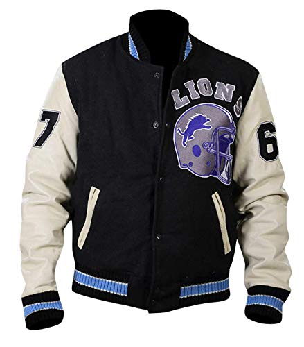 Beverly Hills Cop Sport-Baseballjacke für Herren, aus Wolle und Leder, Wolle mit PU-Leder-Ärmeln, XL von Aksah Fashion