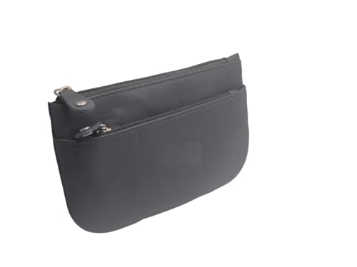 AKSHIDE® AH-9025 Damen-Geldbörse aus Leder, Geldbörse mit Schlüsselanhänger, grau, S, Casual von AKSHIDE