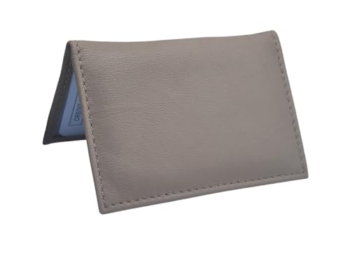 AKSHIDE® Bushalter aus weichem Nappaleder, Zugpass, Führerscheinhalter, Austernkartenhalter, beige, S, Casual von AKSHIDE