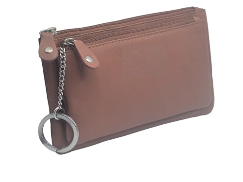 AKSHIDE® Geldbörse aus Leder, Geldbörse mit Kreditkartenfächern und Schlüsselanhänger-AH-10-70, hautfarben, S, Casual von AKSHIDE