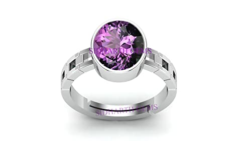 AKSHITA GEMS 16.00 Ratti 15.00 Karat Amethyst Ring Katela Ring Original zertifizierter natürlicher Amethyst Stein Ring astrologischer Geburtsstein versilbert verstellbare Ringgröße 16-28 für Männer AKSHITA GEMS 16.00 Ratti 15.00 Karat Amethyst Ring Katela Ring Original zertifizierter natürlicher Amethyst Stein Ring astrologischer Geburtsstein versilbert verstellbare Ringgröße 16-28 für Männer von AKSHITA GEMS