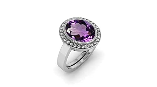AKSHITA GEMS 6,25 Karat 7,00 Ratti Amethyst Weißmetallring Katela Versilberter Ring Original Zertifizierter natürlicher Amethyst Stein Ring astrologischer Geburtsstein Verstellbarer Ring für Männer AKSHITA GEMS 6,25 Karat 7,00 Ratti Amethyst Weißmetallring Katela Versilberter Ring Original Zertifizierter natürlicher Amethyst Stein Ring astrologischer Geburtsstein Verstellbarer Ring für Männer von AKSHITA GEMS