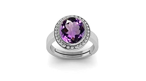 AKSHITA GEMS 8,00 Karat 9,00 Ratti Amethyst Ring Katela Ring Original zertifiziert natürlicher Amethyst Stein Ring astrologischer Geburtsstein versilbert verstellbare Ringgröße 16-28 für Männer und AKSHITA GEMS 8,00 Karat 9,00 Ratti Amethyst Ring Katela Ring Original zertifiziert natürlicher Amethyst Stein Ring astrologischer Geburtsstein versilbert verstellbare Ringgröße 16-28 für Männer und von AKSHITA GEMS