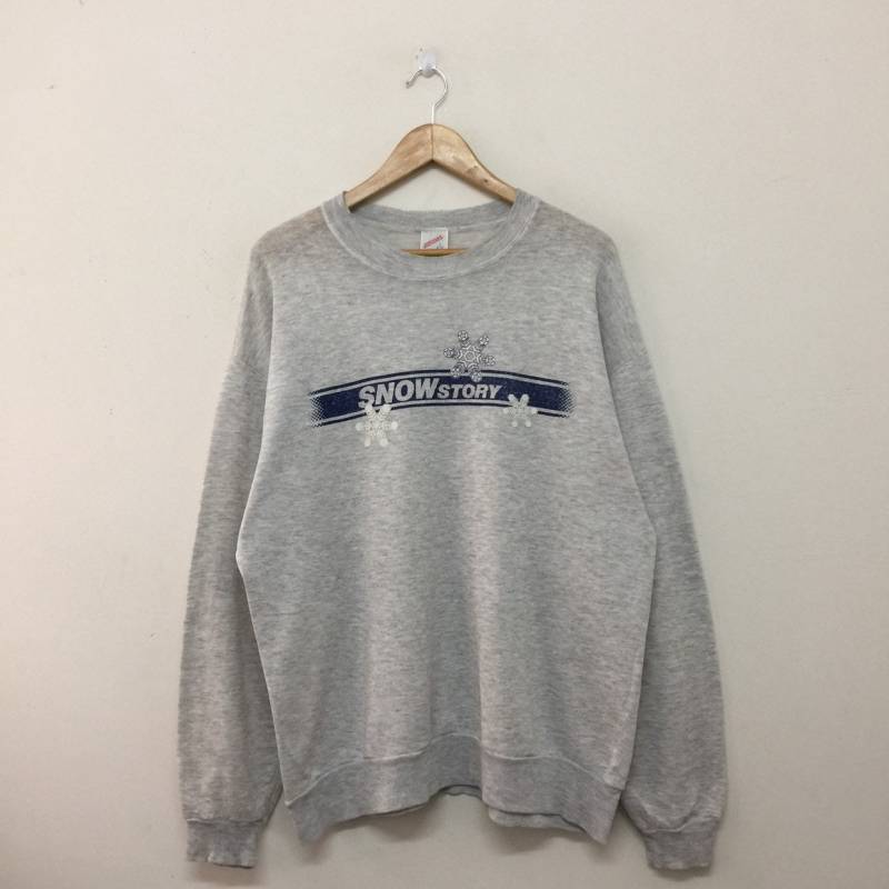 Vintage Snow Story By Jerzees Sweatshirt Mit Rundhalsausschnitt Größe L Made in Usa von AKStore