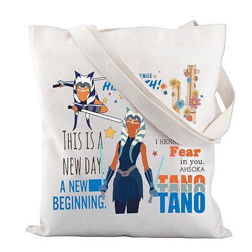 AKTAP Ahsoka Tano inspirierte Einkaufstasche Jedi wiederverwendbare Tasche Ahsoka Fans Umhängetasche, Ahsoka Fans Umhängetasche, 32 * 37cm von AKTAP