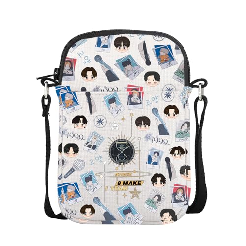 AKTAP At-Z 8 Makes 1 Team Merch Gifts Kpop Sänger Mini Crossbody Bag Kpop At-Z Gifts At-Z Tour Handytasche für Fans, 8 Makes 1 Team Mini Cb-ht, 32 * 37cm von AKTAP