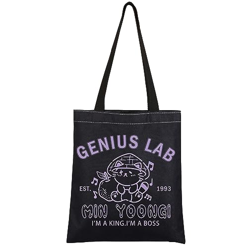 AKTAP Bangtan Boys Merchandise Gift Genius'Lab Inspire Tote Bag AgustAlbum Kpop Merch Army Gift for M-Yoongi Fans Stuff, Genius'lab Inspire Tragetasche, 32 * 37cm von AKTAP