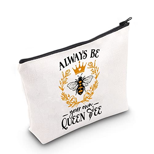 AKTAP Bee Gifts for Women Queen Makeup Bag Honey Bee Zipper Pouch Always Be Your Own Queeen Bee Kulturbeutel für Bienenliebhaber, Queen Make-up-Tasche, modisch von AKTAP