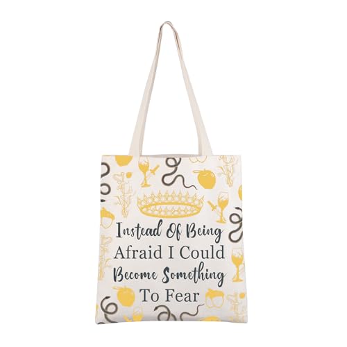 AKTAP Cruel Prince Merch Cruel Prince Book Lover Tote Bag für Fans 'Statt Angst zu haben, könnte ich etwas werden, das man fürchtet' - 40 x 38 cm, Beige, Unisex-Erwachsene, Jugendlicher von AKTAP