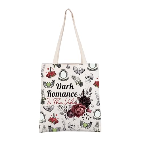 AKTAP Dark Romance Book Merch Dark Romance Is The Vibe Tote Bag Dark Romance Reader Gifts Smut Book Lover Gifts Bookish Gifts, Dark Romance Tragetasche, 14.56*12.59*0.19 inches. von AKTAP