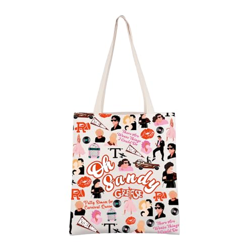 AKTAP Grease Musical Merchandise Oh Sandy Grease Movie Tote Bag Rydell High Inspired Tote Broadway Theater Gifts D&S Fan Geschenk, Fetttasche, 14.56*12.59*0.19 inches. von AKTAP