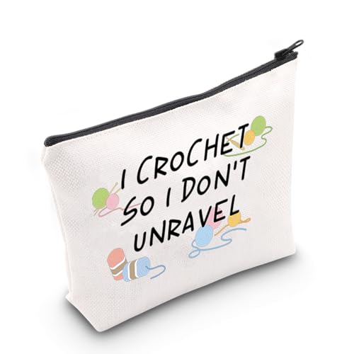 AKTAP Häkelgeschenke für Häkelliebhaber, Kosmetiktasche "I Crochet So I Don't Unravel", Häkelanfänger, Strickliebhaber, Make-up-Tasche für Damen und Mädchen, Crochet Mb, modisch von AKTAP