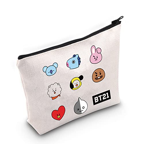 AKTAP K-Pop Make-up-Tasche mit Charakteren, Bangtan Boys, Geschenk für Armee-Sänger, Fan, BT-inspirierte Reißverschlusstasche, Bt Bag, modisch von AKTAP