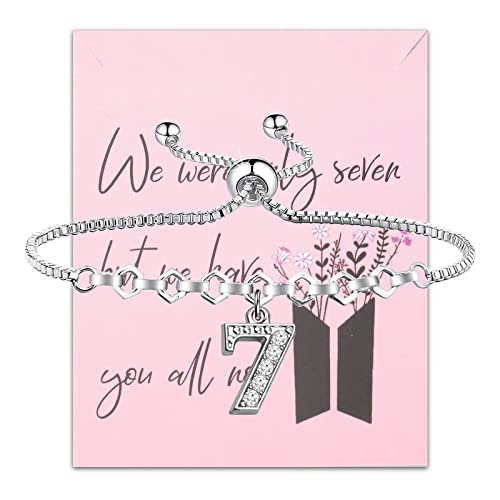 AKTAP K-Pop-Armband mit Aufschrift "We Were Only Seven But We Have You All Now", koreanische Gruppe, Armee, Geschenk für Fans, Schmuck, S, Edelstahl Kupfer von AKTAP