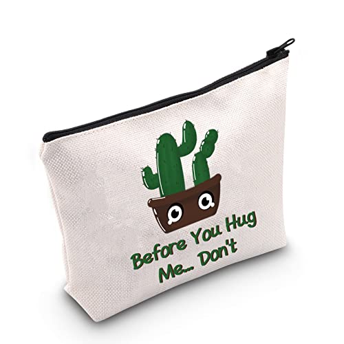 AKTAP Kaktus-Geschenke für Kaktus-Liebhaber, Frauen, Kaktus-Make-up-Tasche, bevor Sie mich umarmen, nicht Saguaro, Tasche für Damen, Teenager, Mädchen, Kaktus Mb, modisch von AKTAP