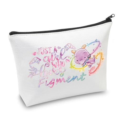 AKTAP Kosmetiktasche mit Drachen-Motiv, inspiriert von Journey Into Imagination, Geschenk "Just a Girl Who Love Figmen", Make-up-Tasche für Fans, Drache Kosmetiktasche, modisch von AKTAP