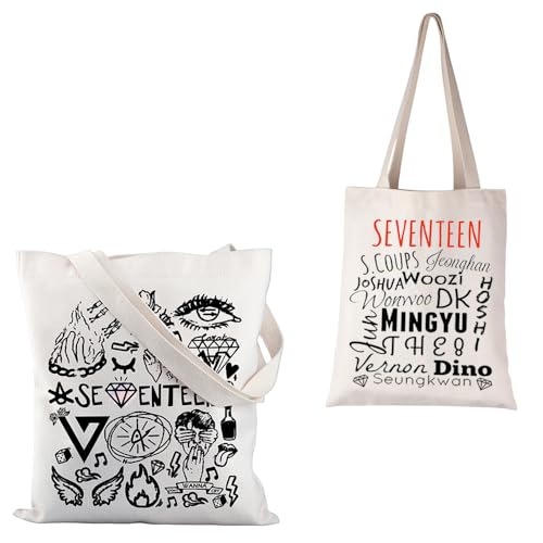 AKTAP Kpop Boygroup Mitglieder Tragetasche SVT Kpop Musikfans Geschenk Kpop Album inspirierte Tasche, Von Kpop Album inspirierte Tasche, 32 * 37cm von AKTAP