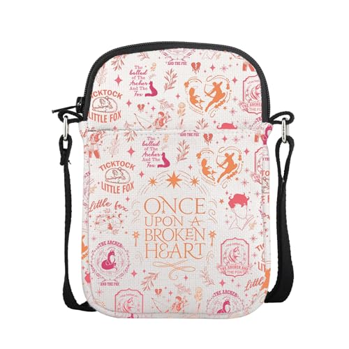 AKTAP Once Upon a Broken Heart Book Merch Fantasy Book Mini Crossbody Taschen für Buchliebhaber, Geschenk, Buch, Handy Geldbörsen, CB, 32 * 37cm von AKTAP