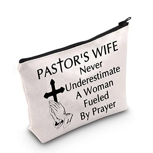 AKTAP Pastor's Wife Appreciation Gifts Religious Pastors Wife Makeup Bag Never Underestimate a Woman Fueled by Prayer, Pastors Wife Mb, modisch von AKTAP