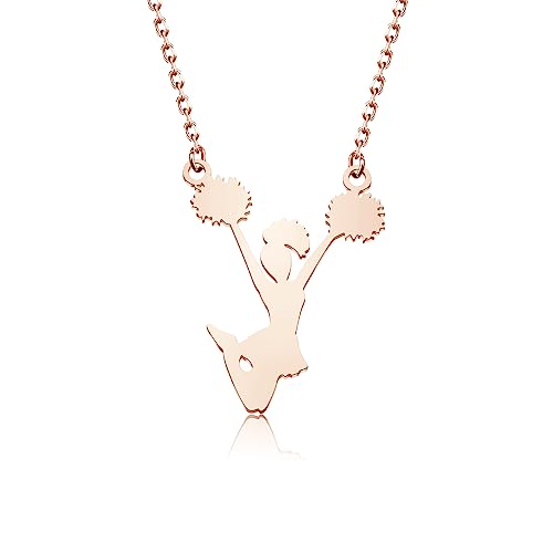 AKTAP Cheerleader-Halskette in Roségold, Cheer-Team-Geschenk, Cheer-Girl-Schmuck für Cheerleader-Coaches, Geschenk, Edelstahl von AKTAP