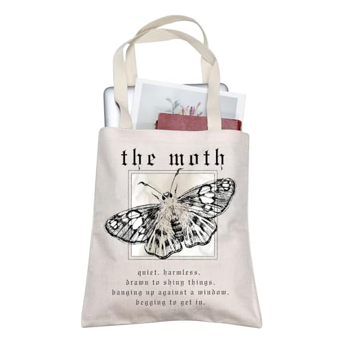 AKTAP The Moth Tote Bag Funny Movie Merch Movie Lover Gift Saltburn Movie Merch Moth Movie Merchandise Funny Thriller Movie Inspired Gift, The Moth Tote, 14.56 inches (37cm) tall and 12.59 inches (32 von AKTAP