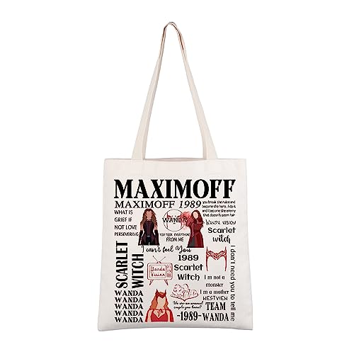AKTAP Wa-da Maximoff inspiriertes Geschenk, Scarl-t-Hexen-Tragetasche, Filmzitate, Geschenk für Wandda-Fans, Einkaufs-Schultertasche, Scarl-t Witch Tragetasche, 32 * 37cm von AKTAP