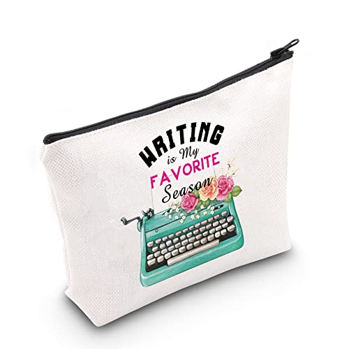 AKTAP Writer Make-up-Tasche mit Aufschrift "Writing is My Favorite Season", Schreibtasche für Schriftsteller, Wertschätzung, Geschenk für Frauen, Writer Mb, modisch von AKTAP