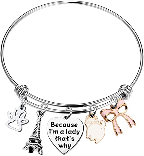 The Aristocats inspiriertes Armband "Because I'm A Lady That's Why Marie Cat Comic Movie niedlicher Schmuck für Freunde, 6.0cm von AKTAP