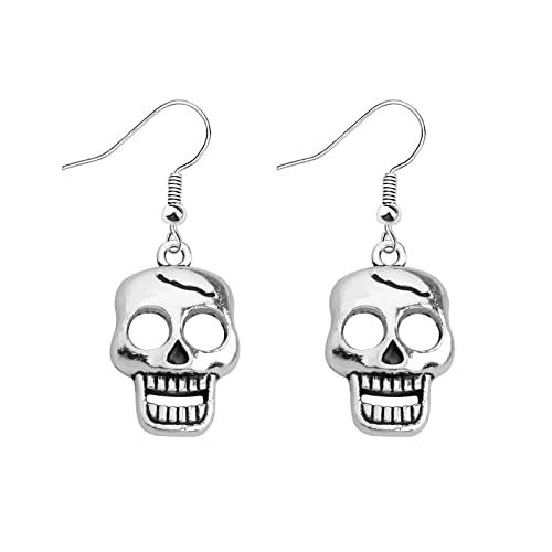 Totenkopf-Ohrringe, Halloween-Schmuck, Totenkopf-Skelett-Ohrringe, Geschenk für Frauen, Mädchen, Punk, Gothic-Geschenke, Edelstahl von AKTAP