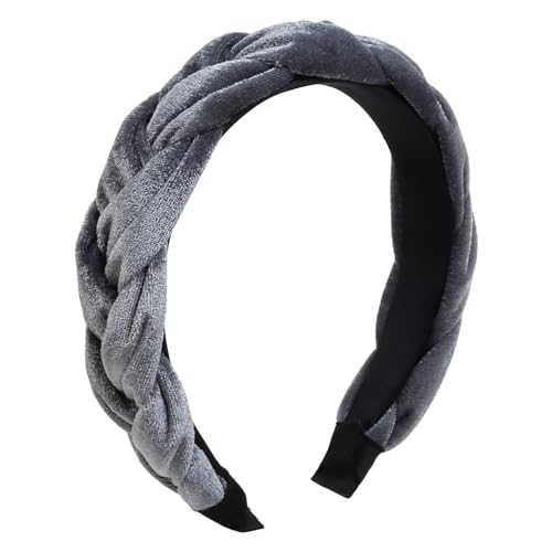 Samt Haarreif Geflochten Stirnband Breit Haarband Vintage Gepolsterte Haarreifen Mode Haarschmuck Kopfband für Damen und Mädchen Pessimistisch von AKTVSHOW