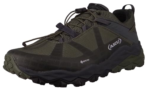 AKU M Flyrock GTX Oliv - Gore-Tex Schneller dynamischer Herren Gore-Tex Wanderschuh, Größe EU 42 - Farbe Green - Grey von AKU