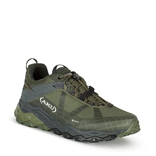 AKU M Flyrock GTX Oliv - Gore-Tex Schneller dynamischer Herren Gore-Tex Wanderschuh, Größe EU 44.5 - Farbe Green - Gr von AKU