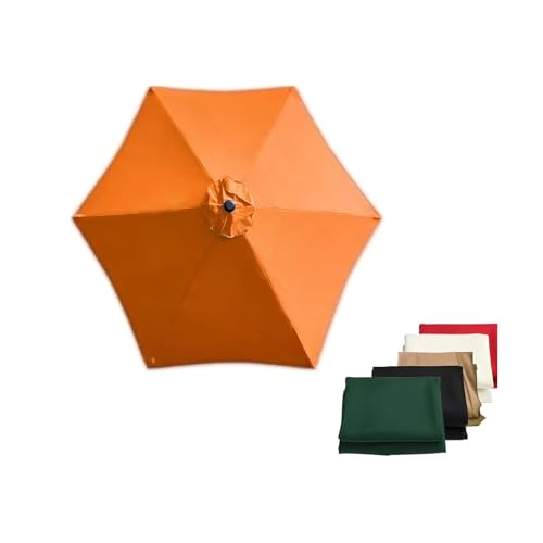 AKWQPY Bezug für aus Polyester 6 Kiele für Outdoor-Tische Baldachin Ersatzbezug, Schirmabdeckung, Überdachung, Wasserabweisende Anti-Ultraviolett Regenschirm Ersatz Stoff ﻿(Orange,3.0m/10ft) von AKWQPY