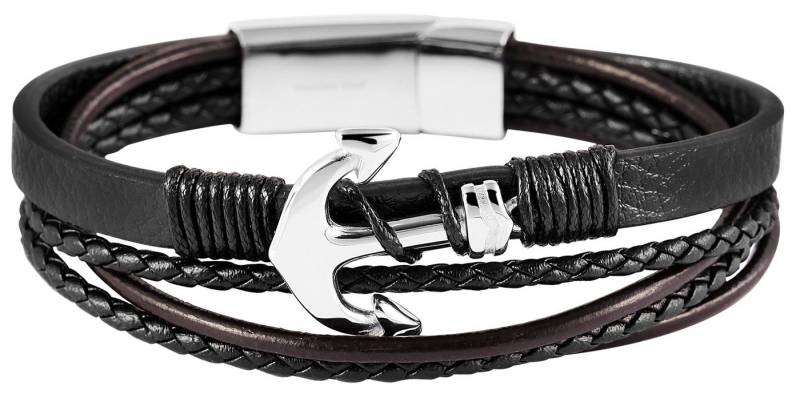 AKZENT Armband Aimee Akzent Echtlederarmband in schwarz mit silberfarbenem (Einzeln) von AKZENT