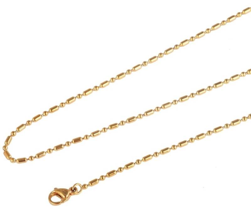 AKZENT Edelstahlkette Elayhe Kugelkette, rund/oval, Edelstahl, goldfarben, Länge 50 -, Damen Kette von AKZENT