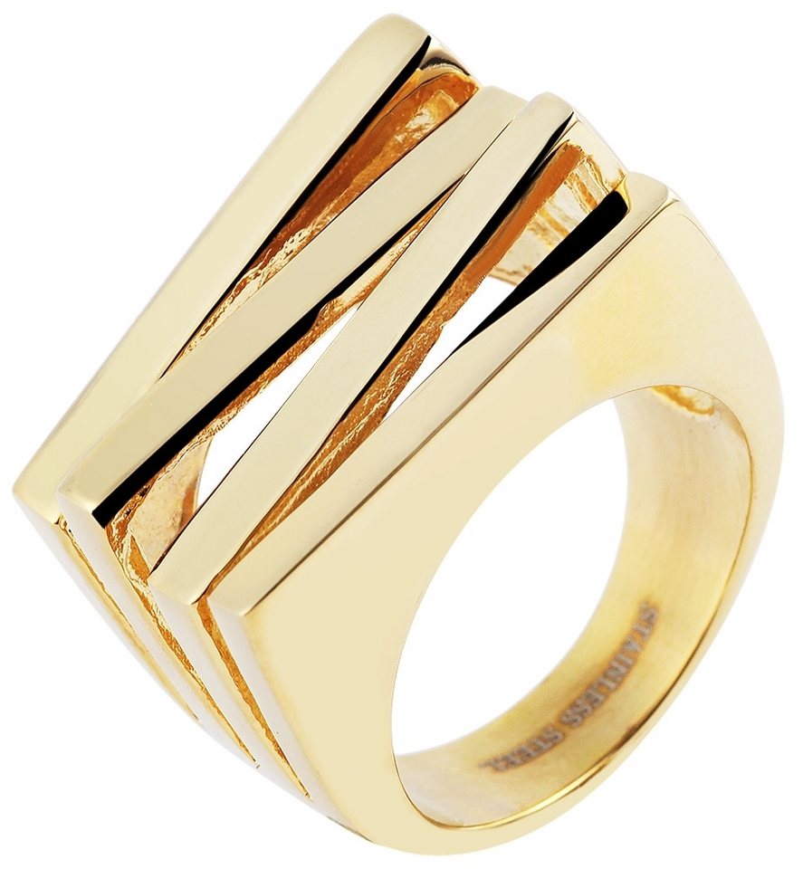 AKZENT Fingerring Lamis Edelstahl Damenring gold Gr. 56 – 62, Damen Ring von AKZENT