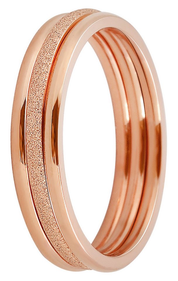 AKZENT Fingerring Rijana Edelstahl Damenring rosegold Gr. 52 – 56, 3-teilig, Damen Ring von AKZENT