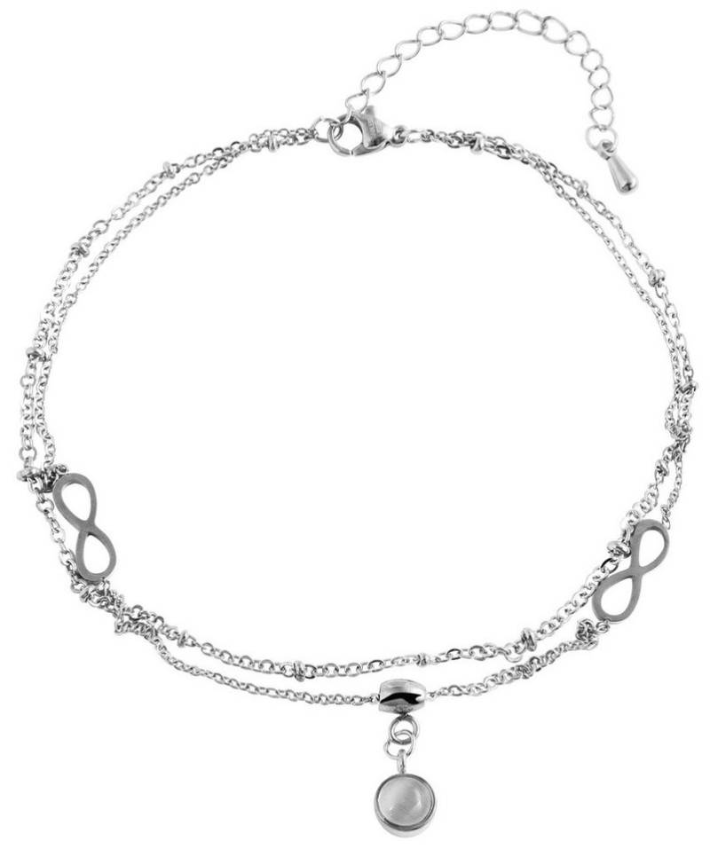 AKZENT Fußkette Lunata Edelstahl silber Damen wasserfest von AKZENT