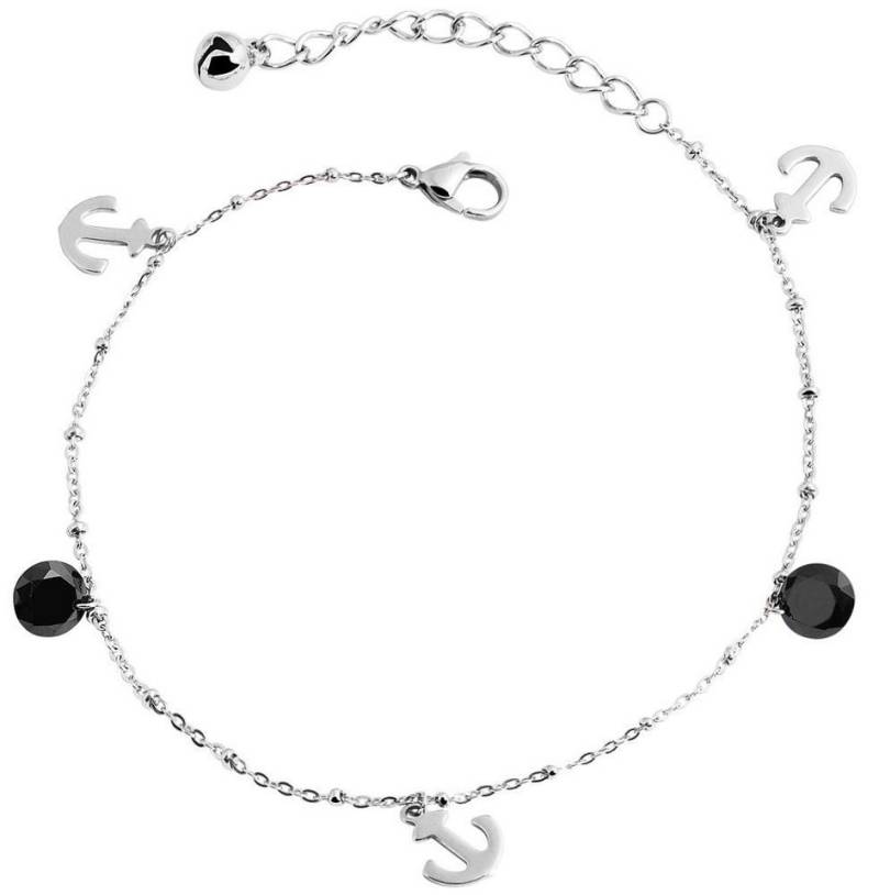 AKZENT Fußkette Alma Edelstahl silber Damen wasserfest, Damen FuÃŸschmuck von AKZENT