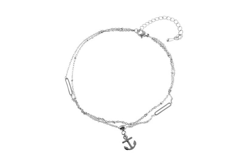 AKZENT Fußkette Anouk Edelstahl silber Damen wasserfest, Damen FuÃŸschmuck von AKZENT