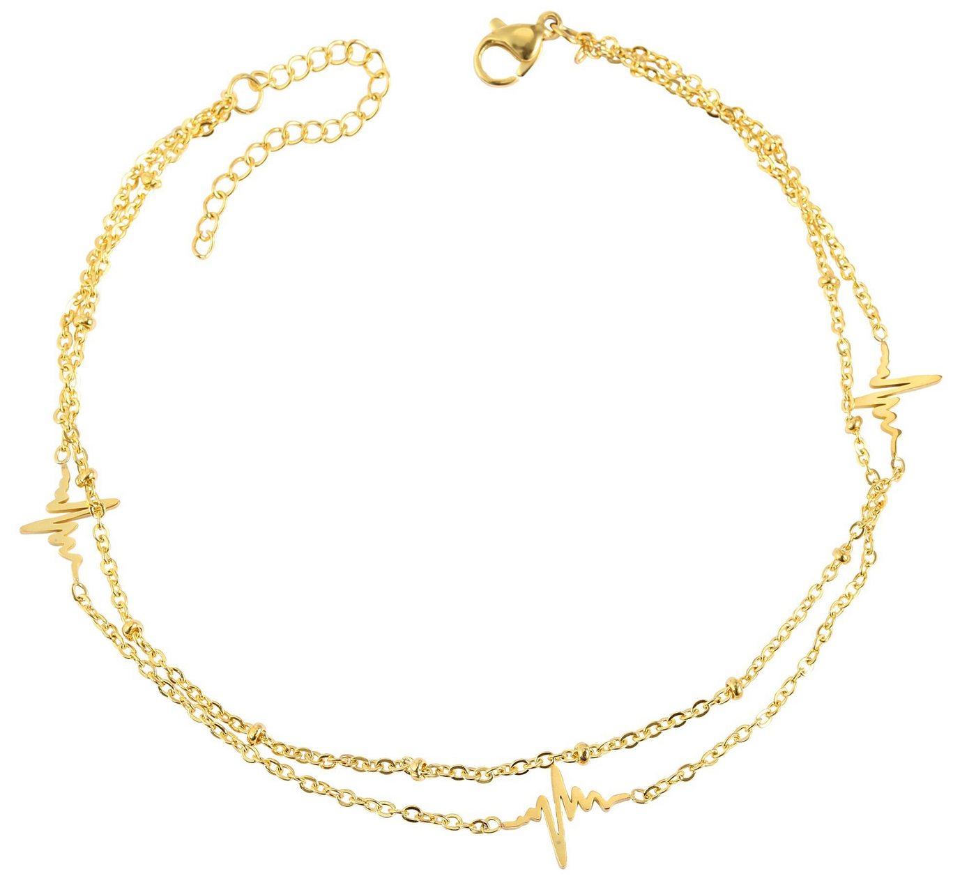 AKZENT Fußkette Branda Fußkettchen aus Edelstahl Herzschlag (einzeln), Damen Fußschmuck AKZENT Fußkette Branda Fußkettchen aus Edelstahl Herzschlag (einzeln), Damen Fußschmuck von AKZENT