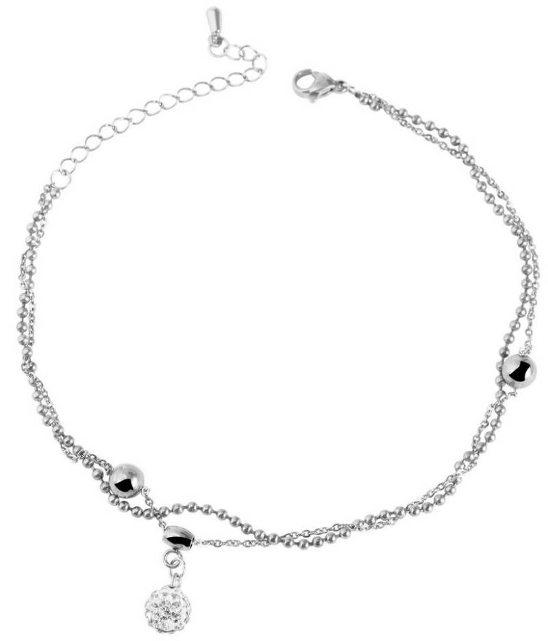 AKZENT Fußkette Dan Edelstahl silber Damen wasserfest von AKZENT