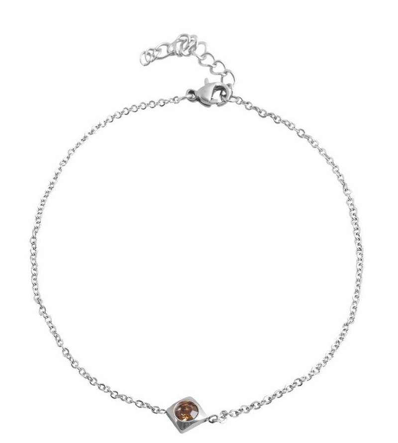 AKZENT Fußkette Enni Fußkettchen aus Edelstahl silberfarbig mit Similistein (einzeln), Damen FuÃŸschmuck von AKZENT