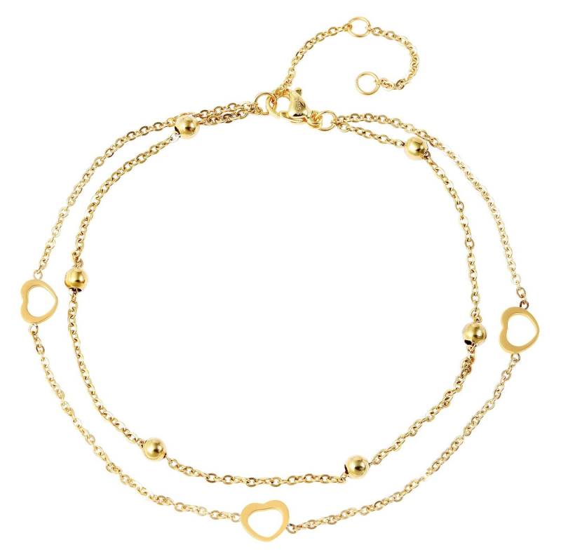 AKZENT Fußkette Fabella Edelstahl silber Damen wasserfest, Damen FuÃŸschmuck von AKZENT