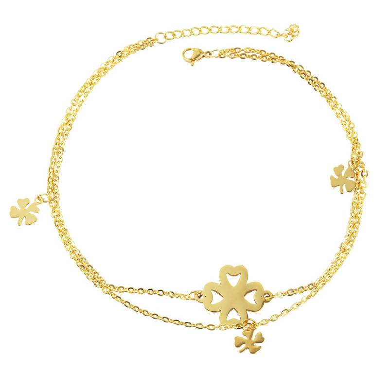AKZENT Fußkette Giulia Akzent Edelstahl Fußkette, Kleeblatt-Anhänger, 26+5cm, (Einzeln), Damen FuÃŸschmuck von AKZENT