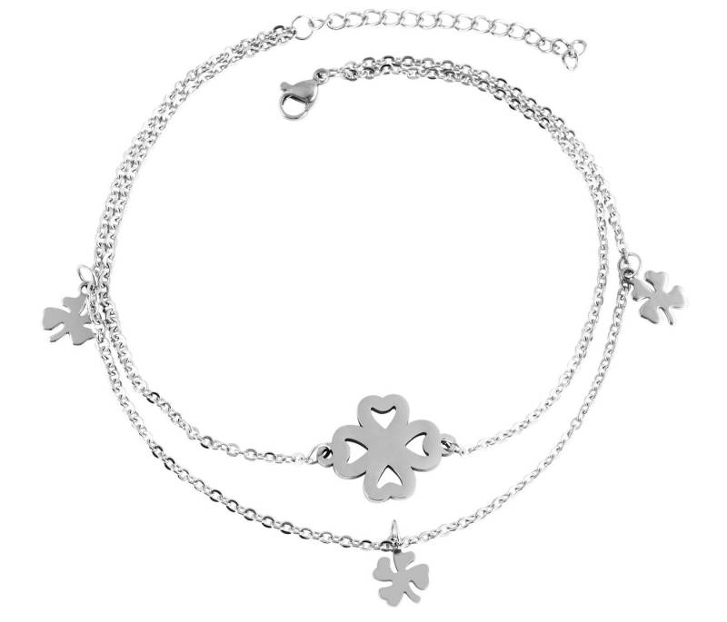 AKZENT Fußkette mit Anhänger Giulia Fußkettchen aus Edelstahl Kleeblatt-Anhänger (einzeln) von AKZENT