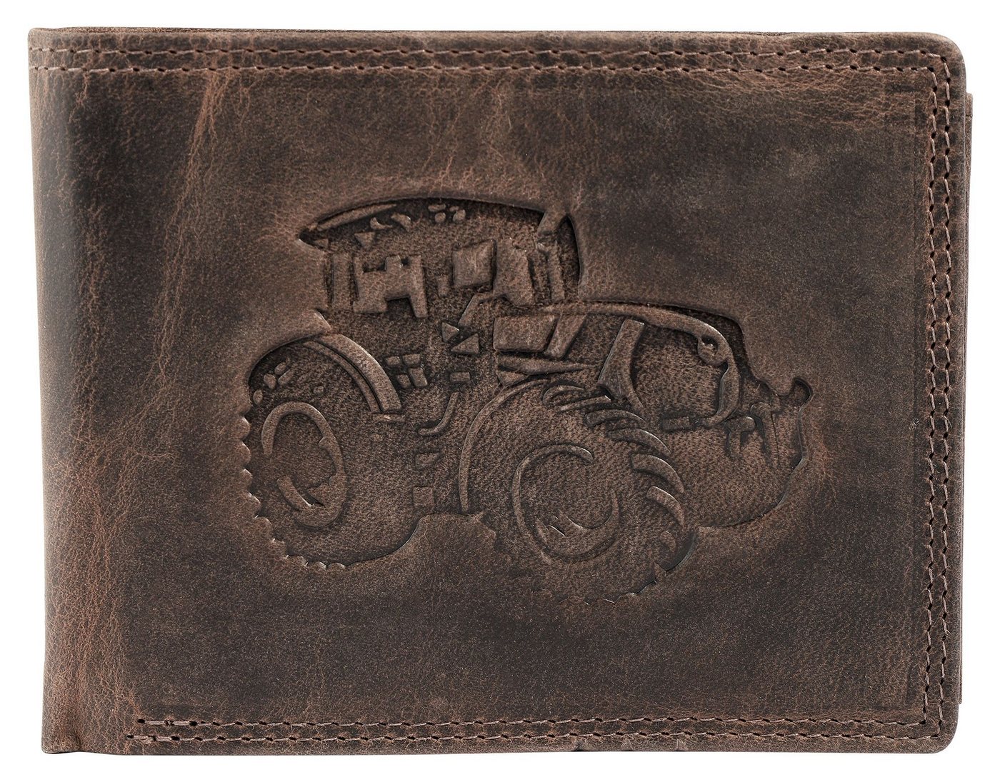 AKZENT Geldbörse 3000520 Querformat, Echtleder, Traktor von AKZENT